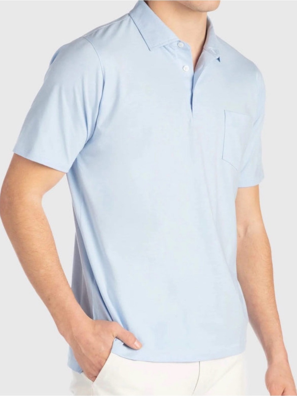 B Draddy Liam Polo Golf Shirt Short Sleeve Pima Cotton Batik Blue Large NEW